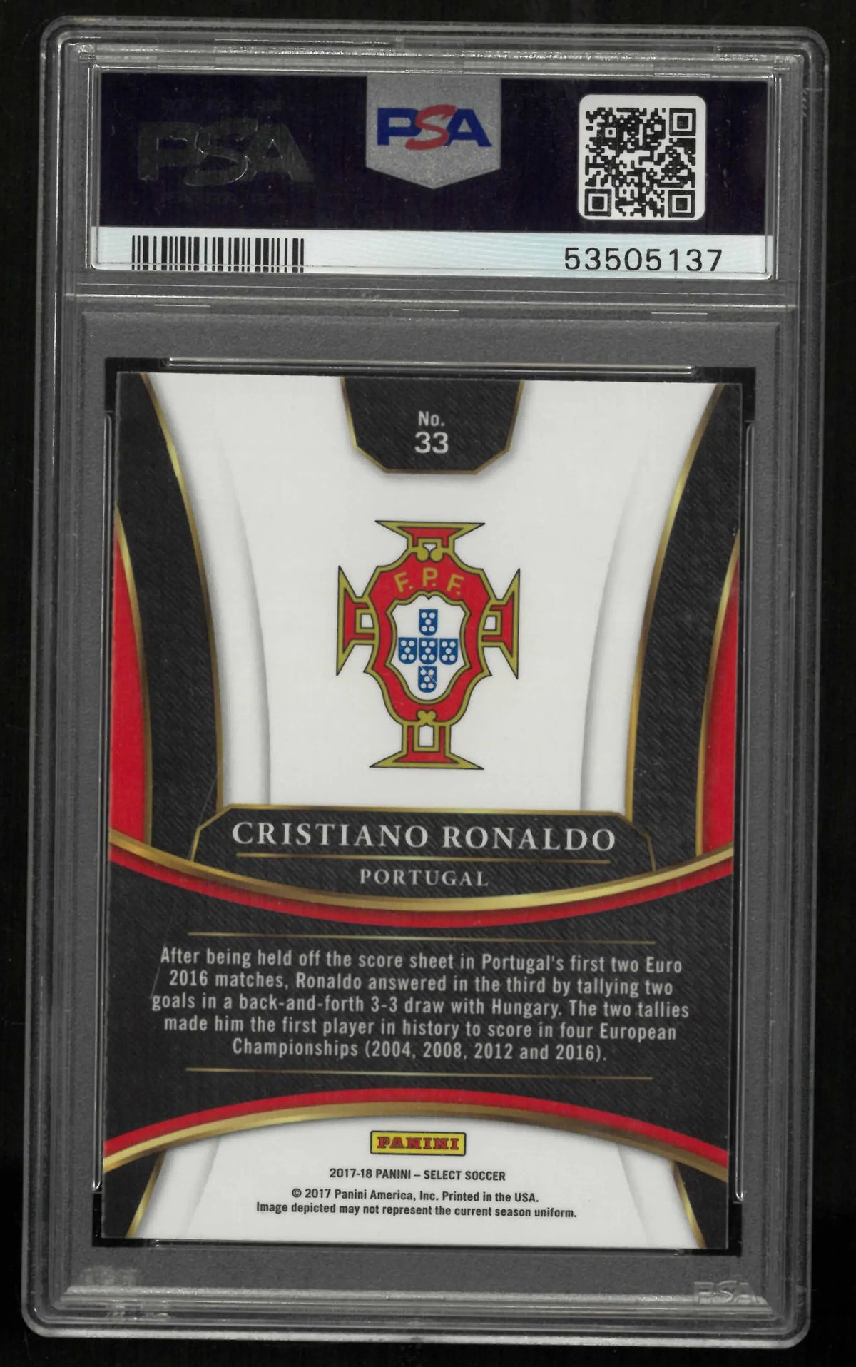 2017 Panini Select Cristiano Ronaldo PSA 10 