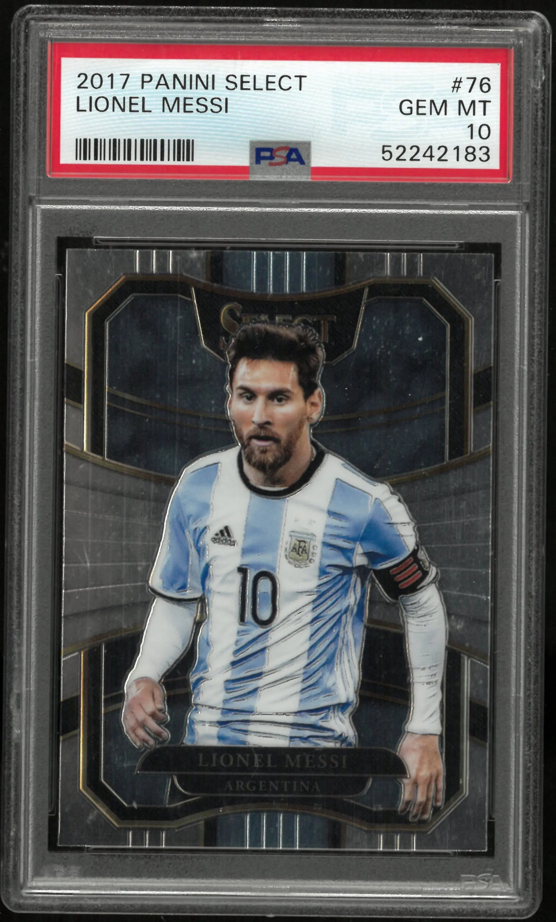 2017 Panini Select Soccer Lionel Messi #76 PSA 10 