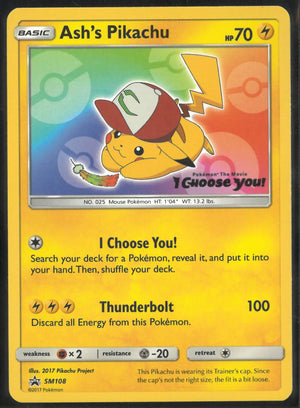 2017 Pokemon Black Star Promo Movie Ash's Pikachu 