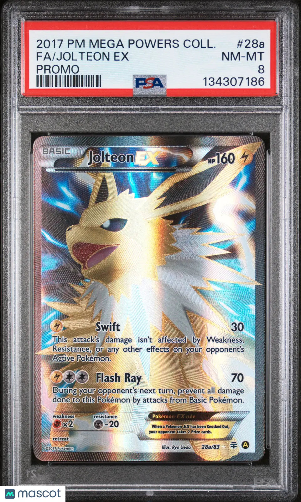 2017 Pokemon Mega Powers Collection Promo Jolteon EX Fa Promo PSA 8 28a/83 