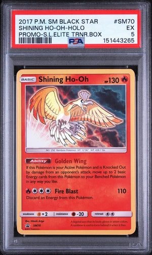 2017 Pokemon SM Black Star Promo Shining Ho-Oh Holo SM70 Elite Trainer Box PSA 5 