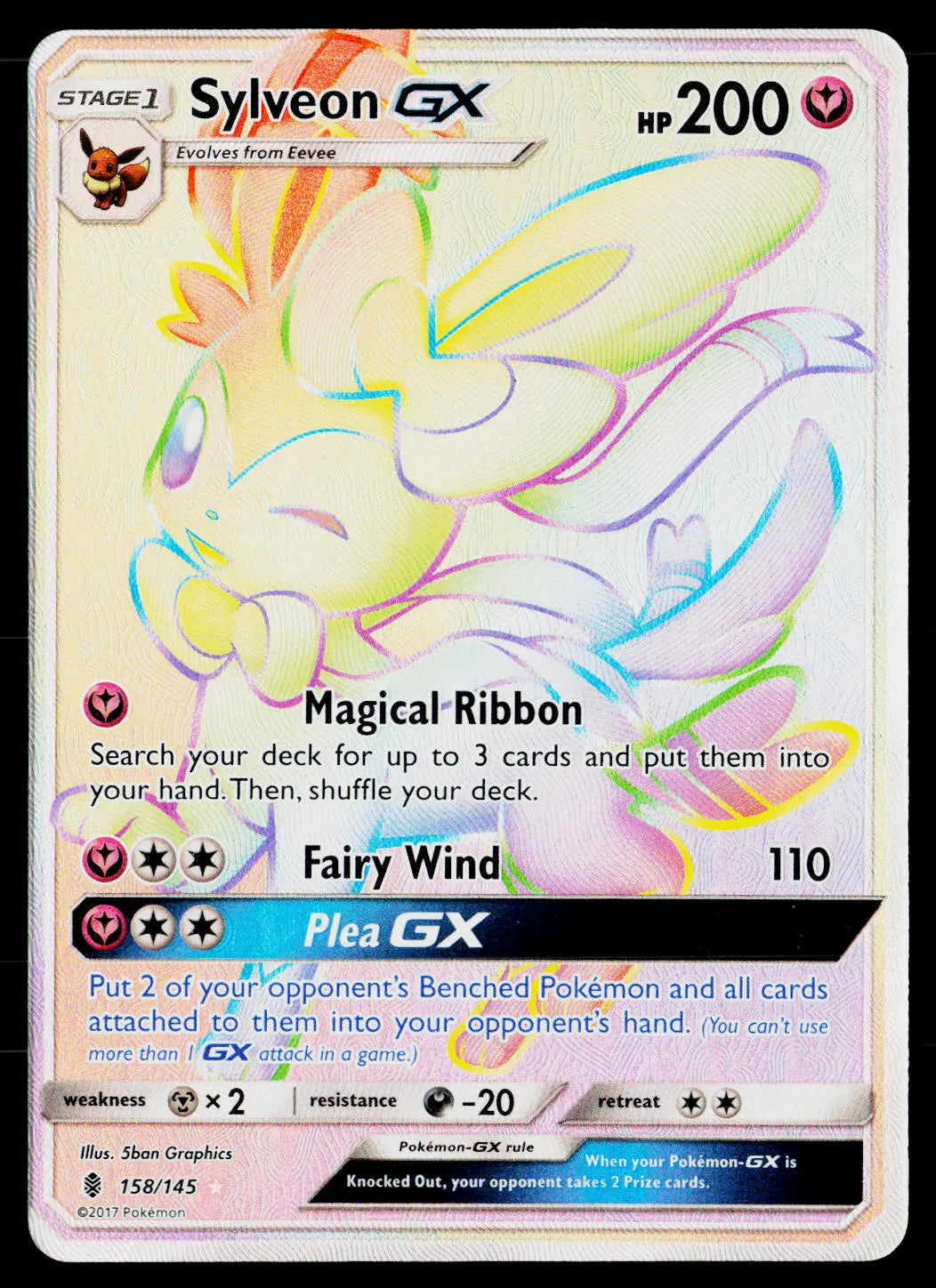 2017 Pokemon SM Guardians Rising 158/145 Sylveon GX Secret 