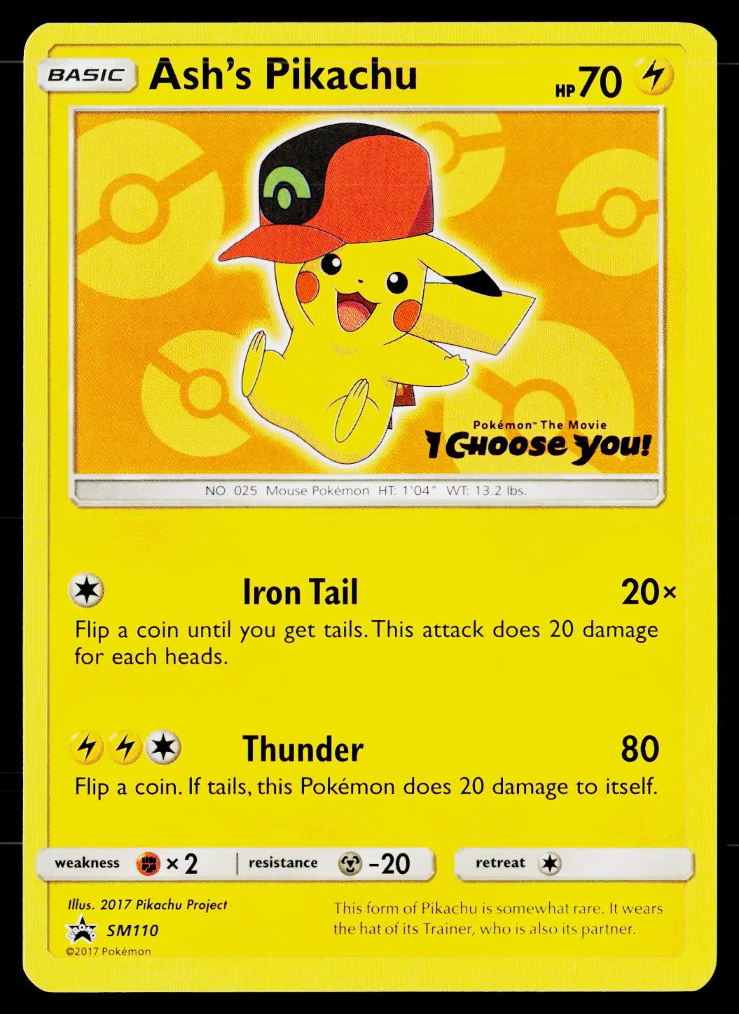 2017 Pokemon SM Promos #SM110 Ash's Pikachu 