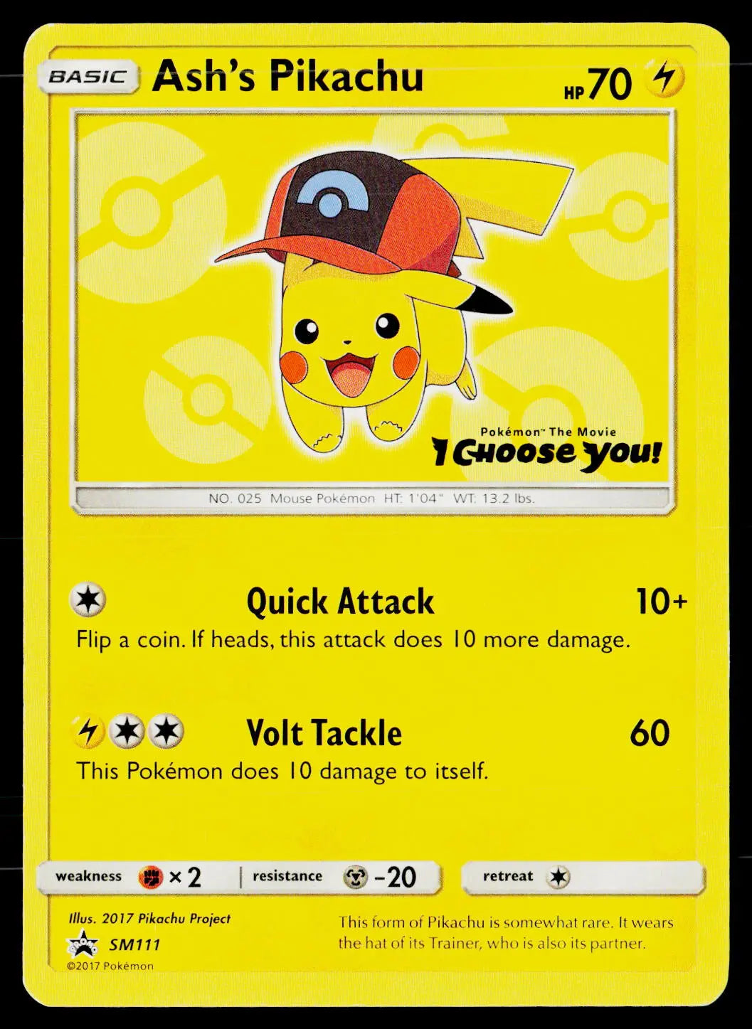 2017 Pokemon SM Promos #SM111 Ash's Pikachu 