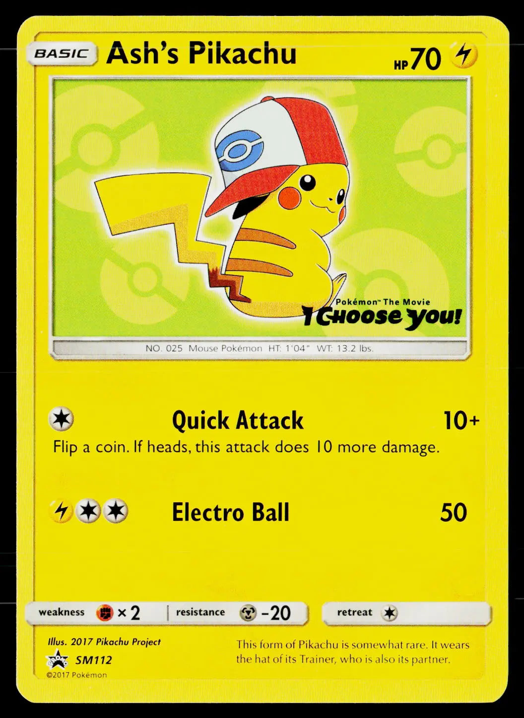 2017 Pokemon SM Promos #SM112 Ash's Pikachu 