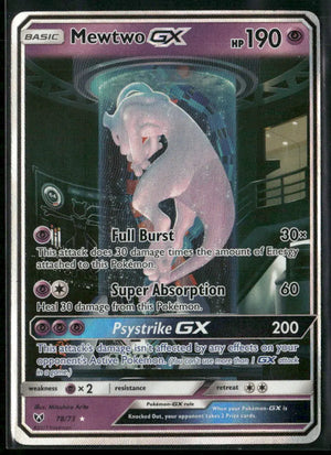 2017 Pokemon Shining Legends Shiny Holo Rare Mewtwo GX 78/73 