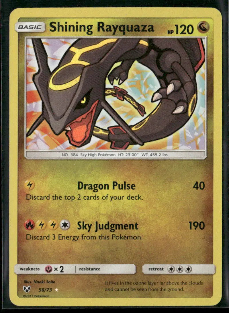 2017 Pokemon Shining Legends Shiny Holo Rare Shining Rayquaza 56/73 LP 