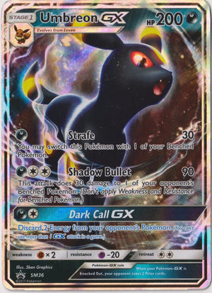 2017 Pokemon Sun & Moon Black Star Promo Umbreon GX SM36 