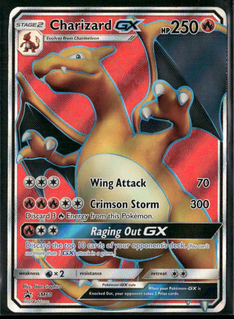 2017 Pokemon Sun & Moon Promo Charizard GX SM60 LP 