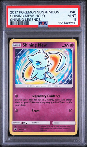 2017 Pokemon Sun & Moon Shining Legends Shining Mew Holo 40/73 PSA 9 