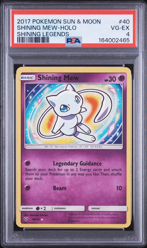 2017 Pokemon Sun & Moon Shining Legends Shining Mew Rare Holo 40/73 PSA 4 