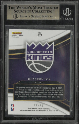 2017 Select Prizms Copper De'Aaron Fox #217 BGS 9.5 
