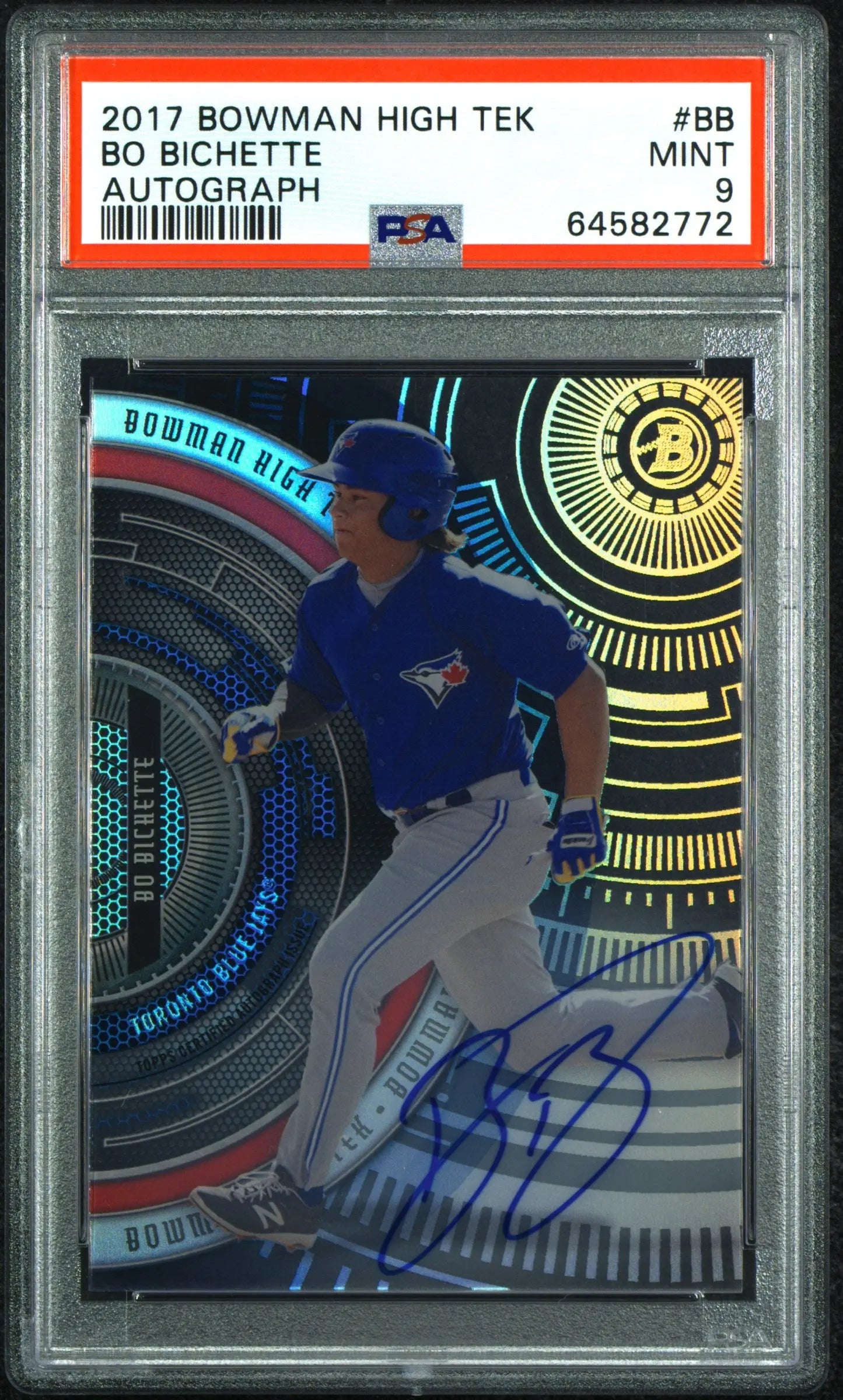 2017 Topps Bowman High Tek Autograph Bo Bichette Auto PSA 9 