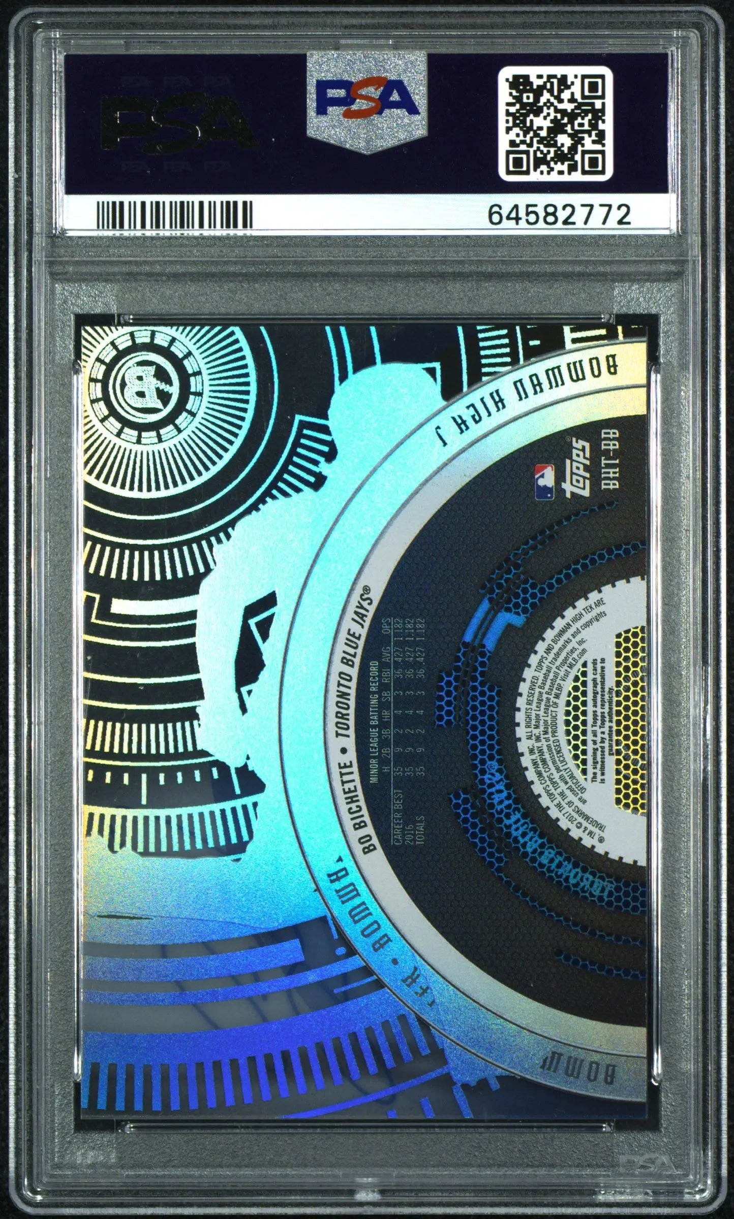 2017 Topps Bowman High Tek Autograph Bo Bichette Auto PSA 9 