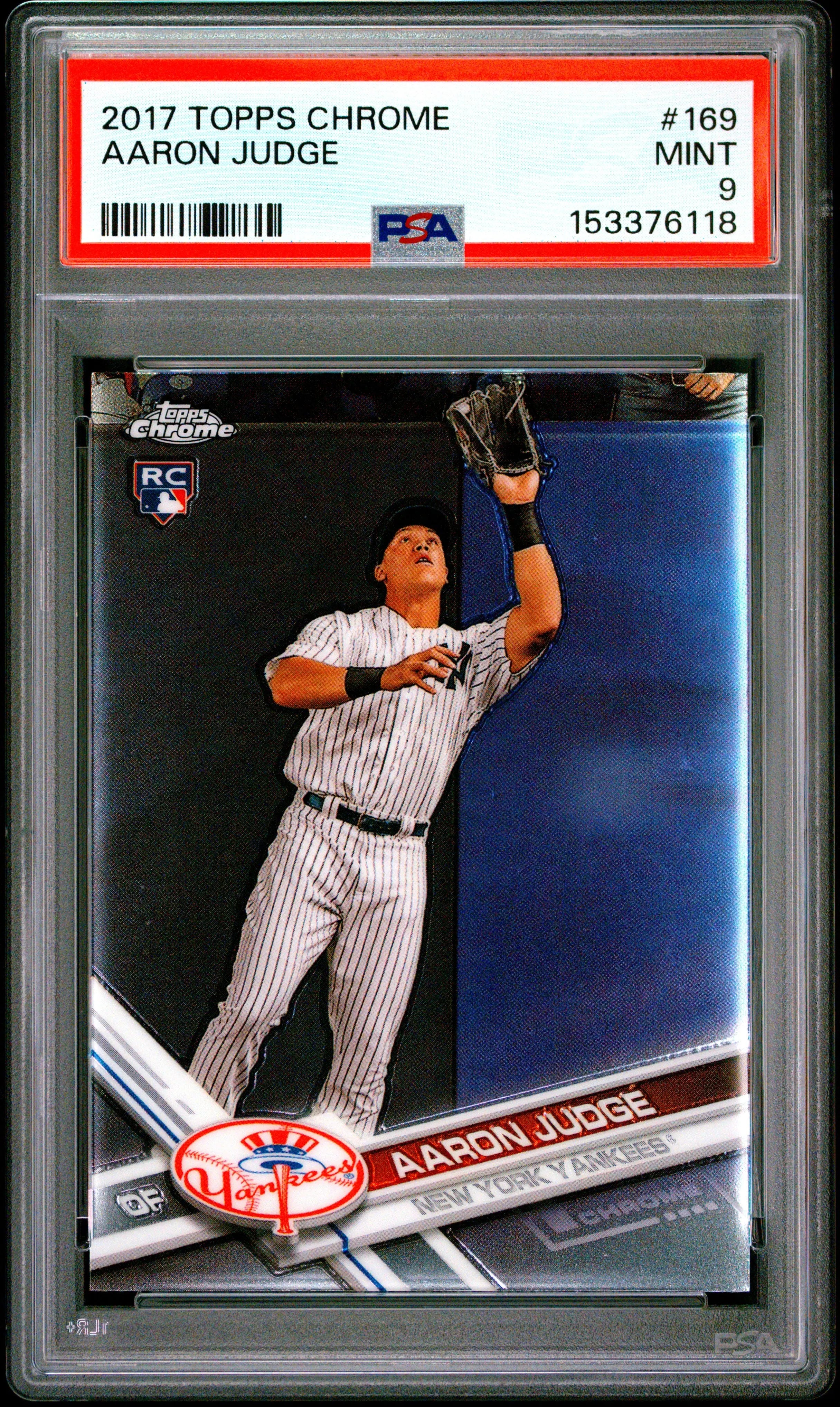 2017 Topps Chrome Rookie Aaron Judge RC PSA 9 