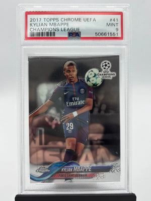 2017 Topps Chrome UEFA Champions League Kylian Mbappe PSA 9 