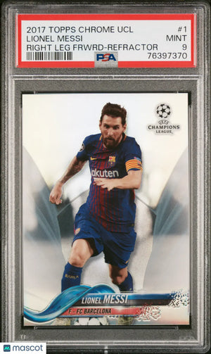 2017 Topps Chrome UEFA Champions League Lionel Messi #1 Refractor PSA 9 