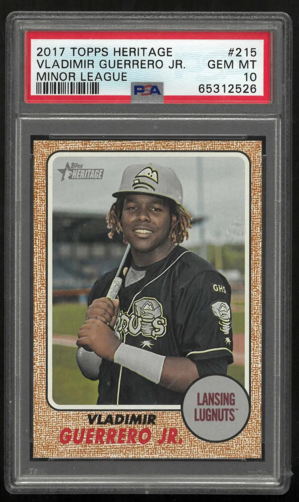 2017 Topps Heritage Minor League Lansing Lugnuts Vladimir Guerrero Jr. PSA 10 