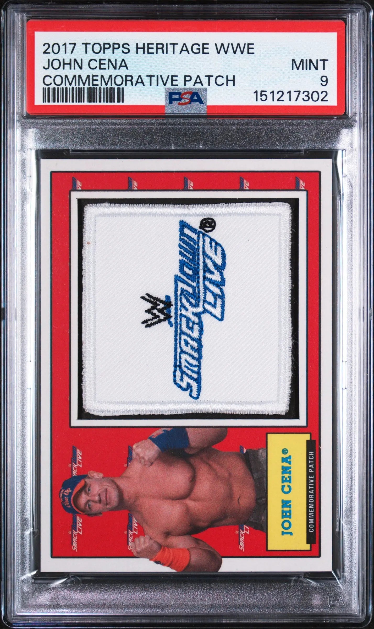 2017 Topps Heritage WWE Commemorative Patch John Cena /299 PSA 9 