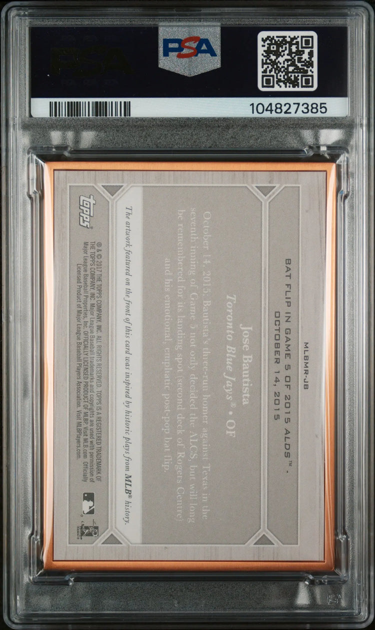 2017 Topps Transcendent Mlb Moments Sketch Repro Jose Bautista /87 PSA 10 