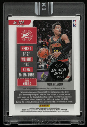 2018-19 Contenders Optic Basketball Trae Young RC Rookie Ticket Red Auto 1/1 