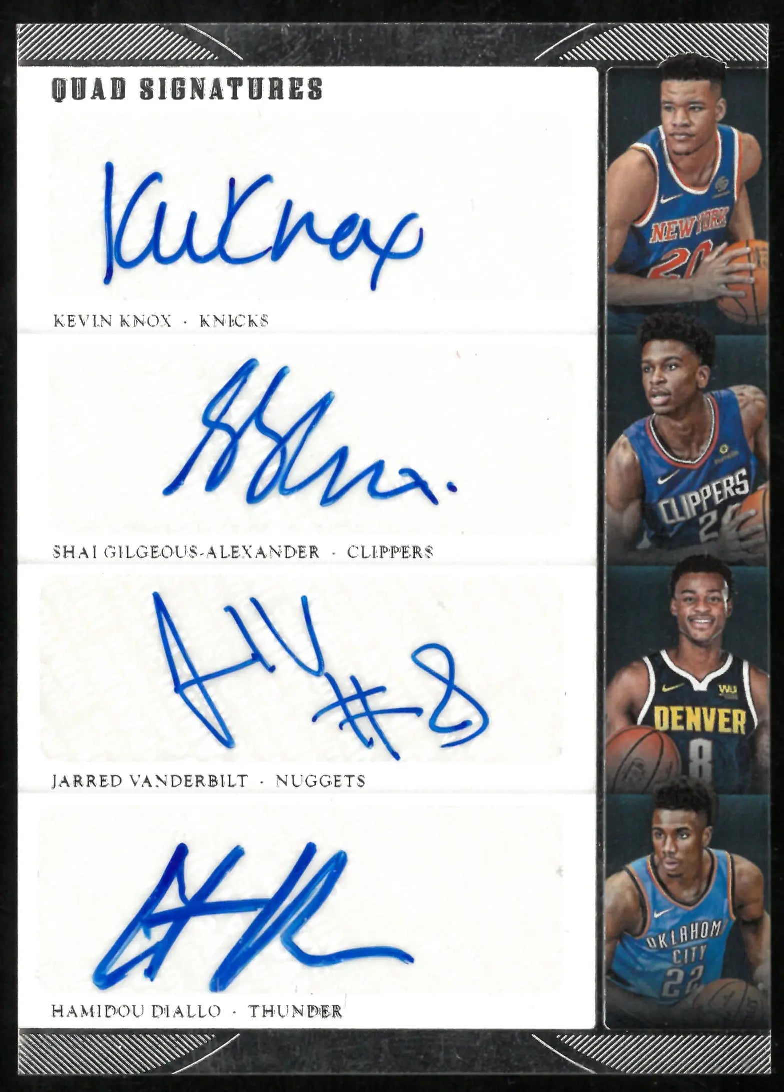 2018-19 Dominion Basketball Knox SGA Vanderbilt Diallo Quad RC Auto /25 