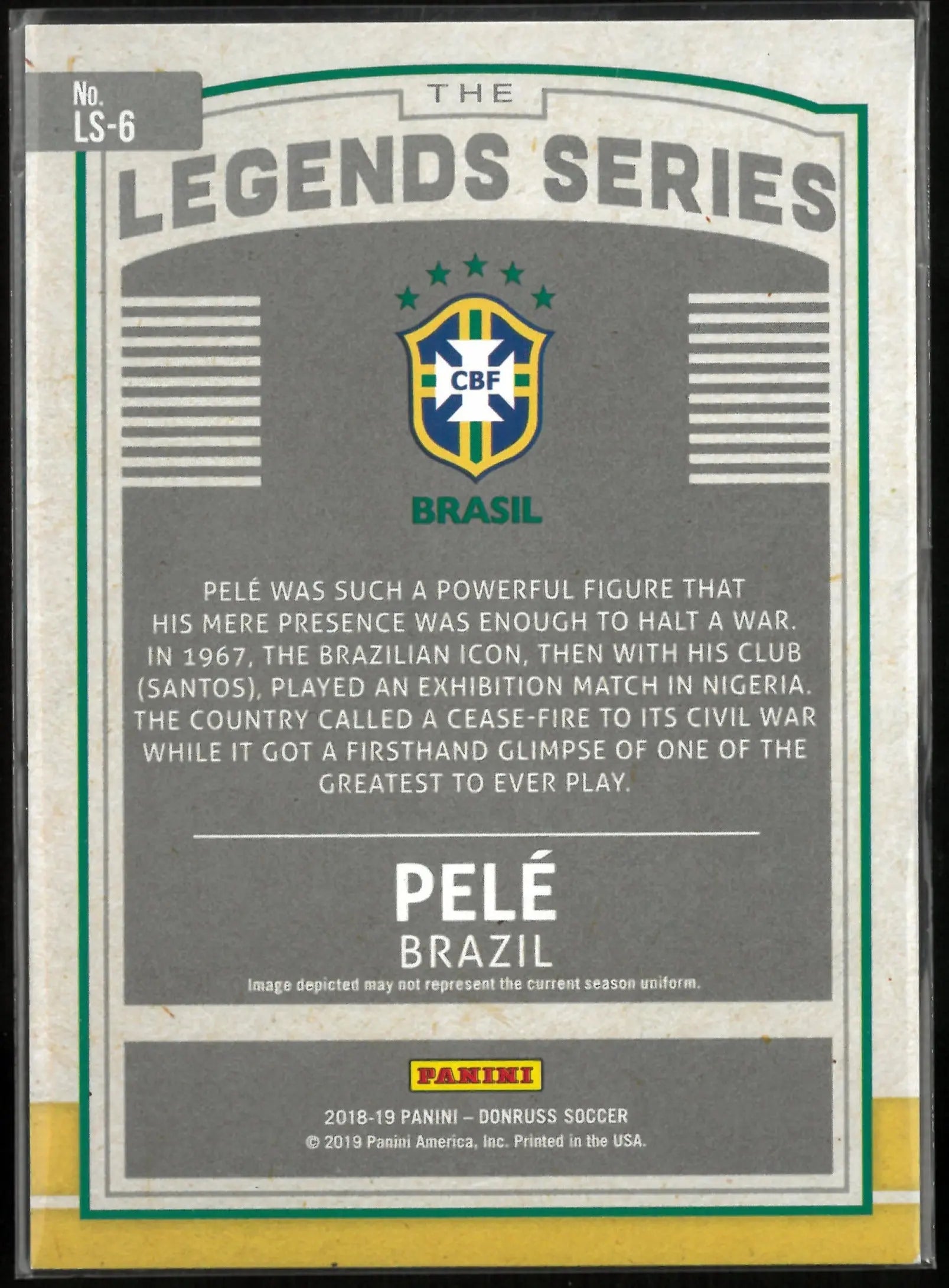 2018-19 Donruss Soccer The Legends Series PELE 1/10 Brasil 