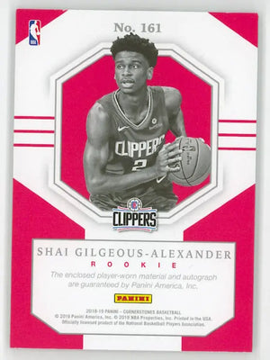 2018-19 Panini Cornerstones Autograph Patch Shai Gilgeous-Alexander Auto /199 RC 