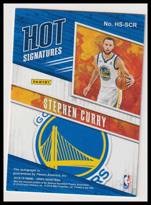 2018-19 Panini Hopps Hot Signatures Autograph Stephen Curry Auto 