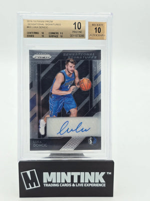 2018-19 Panini Prizm Basketball Luka Doncic Sensational Signatures Auto BGS 10 