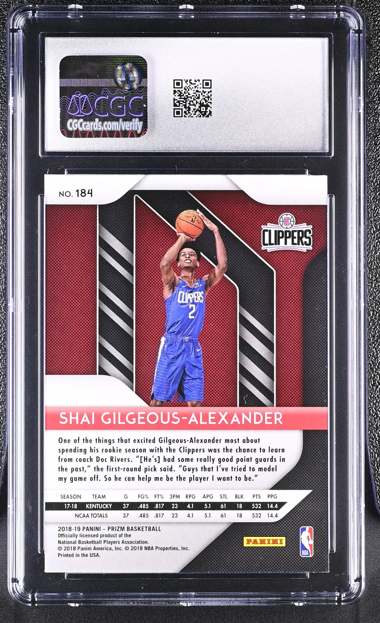 2018-19 Panini Prizm Rookie Shai Gilgeous-Alexander RC CGC 9 