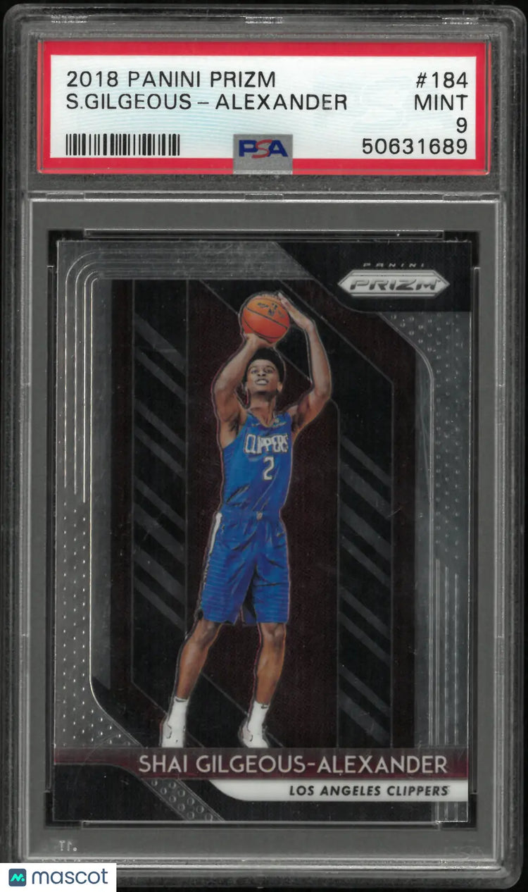 2018-19 Panini Prizm Rookie Shai Gilgeous-Alexander #184 PSA 9 