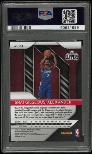 2018-19 Panini Prizm Rookie Shai Gilgeous-Alexander #184 PSA 9 