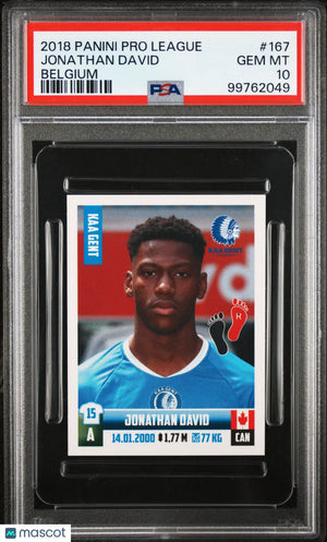 2018-19 Panini Pro League Belgium Rookie Sticker Jonathan David #167 PSA 10 