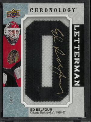 2018-19 Upper Deck Chronology Letterman Autograph Patch Ed Belfour Auto /15 