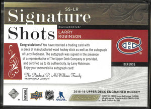 2018-19 Upper Deck Engrained Autograph Signature Shots Larry Robinson Auto /150 
