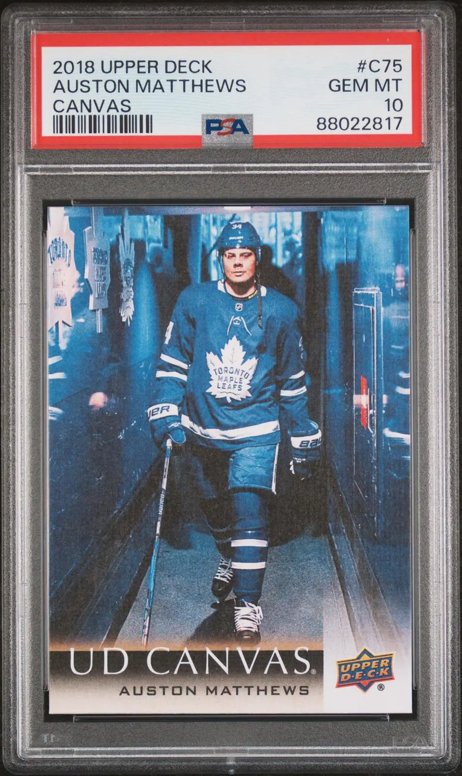 2018-19 Upper Deck Series 1 Hockey UD Canvas Auston Matthews PSA 10 