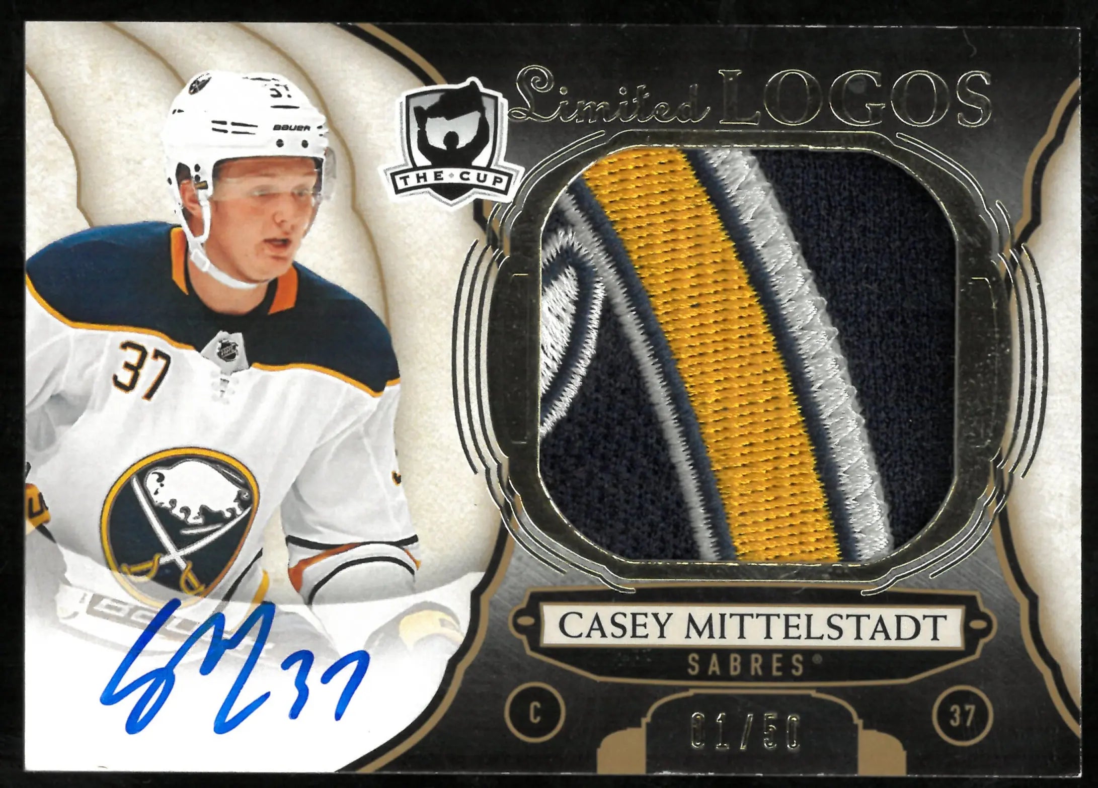 2018-19 Upper Deck The Cup Hockey Limited Logos Patch Auto Casey Mittelstadt /50 