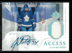 2018-19 Upper Deck Ultimate Access Autograph Patch Auston Matthews Auto /125 
