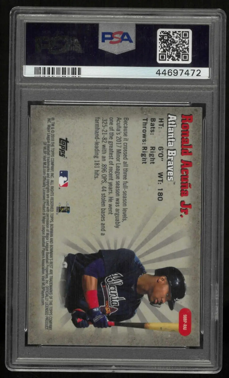 2018 Bowman's Best 1998 Best Performers Rookie Ronald Acuna Jr. RC PSA 10 