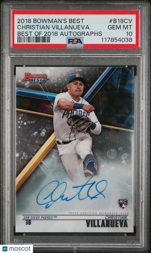 2018 Bowman's Best Best Of 2018 Autographs Christian Villanueva RC PSA 10 