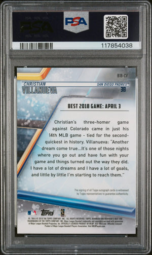 2018 Bowman's Best Best Of 2018 Autographs Christian Villanueva RC PSA 10 