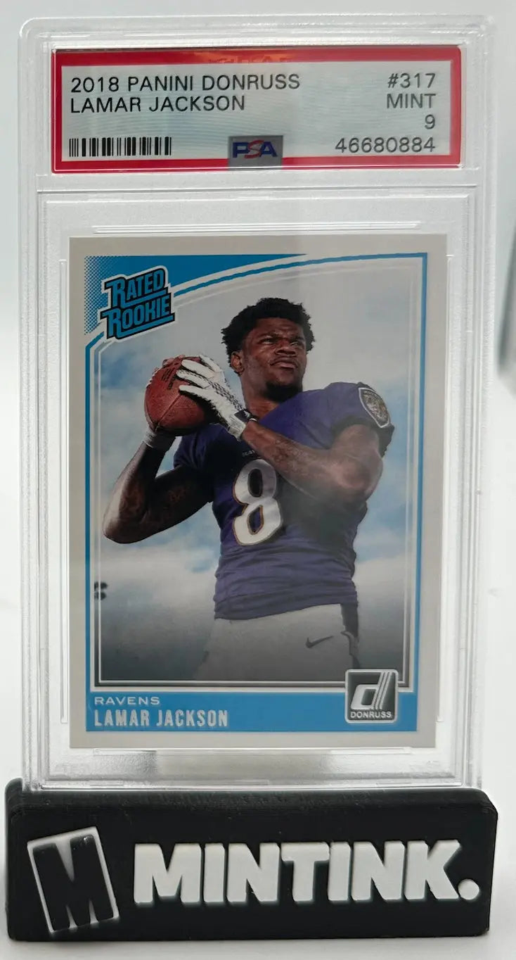 2018 Donruss Football Rated Rookie Lamar Jackson RC PSA 9 