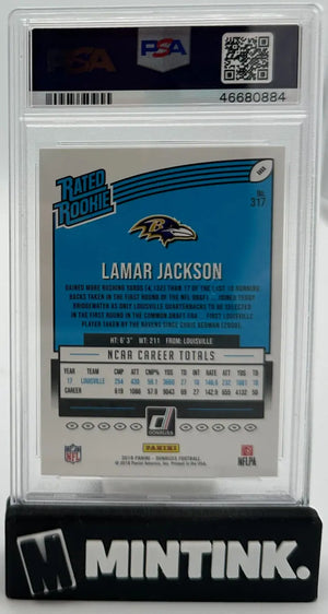 2018 Donruss Football Rated Rookie Lamar Jackson RC PSA 9 