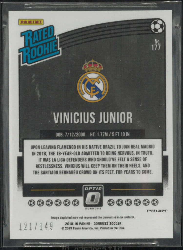 2018 Donruss Optic Aqua Vinicius Junior Rated Rookie RC BGS 8 /149 