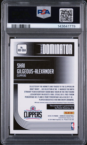 2018 Donruss Rookie Dominator Signatures Auto S. Gilgeous-Alexander PSA 9 /99 