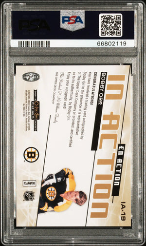 2018 O-Pee-Chee Platinum In Action Autograph Bobby Orr Auto PSA 9 