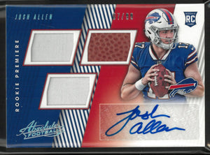 2018 Panini Absolute Rookie Patch Autograph Josh Allen Auto /99 RC 