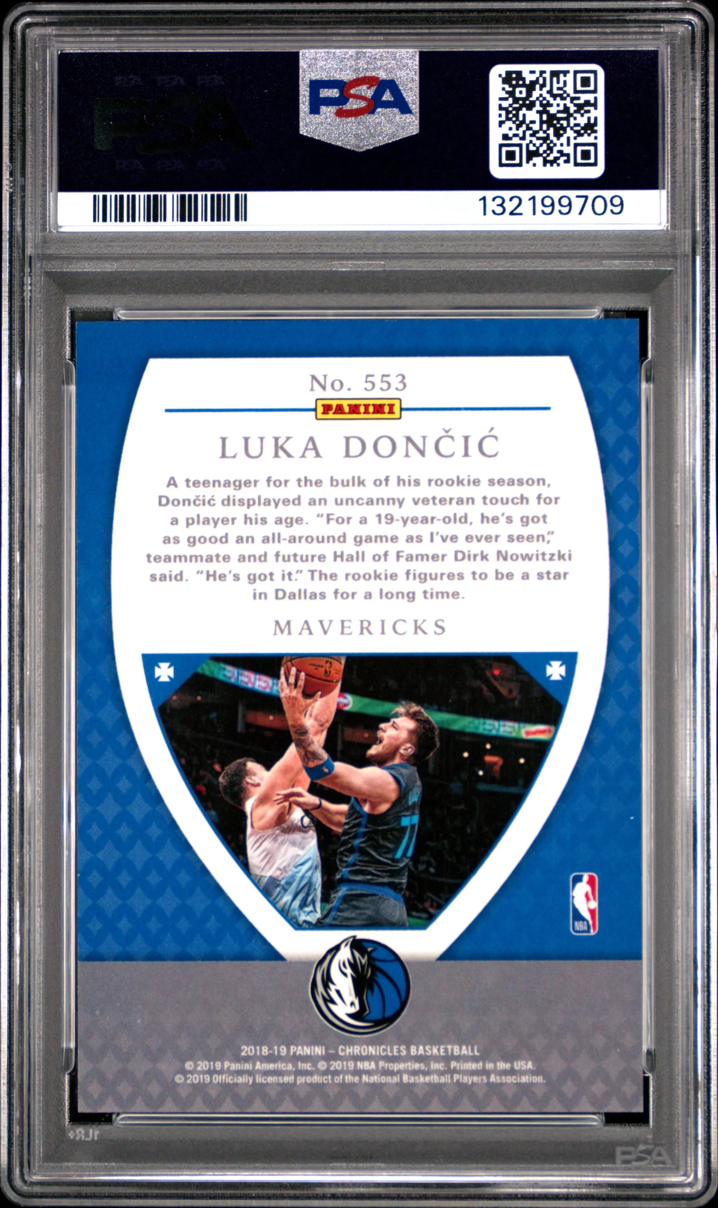 2018 Panini Chronicles Rookie Luka Doncic RC PSA 9 