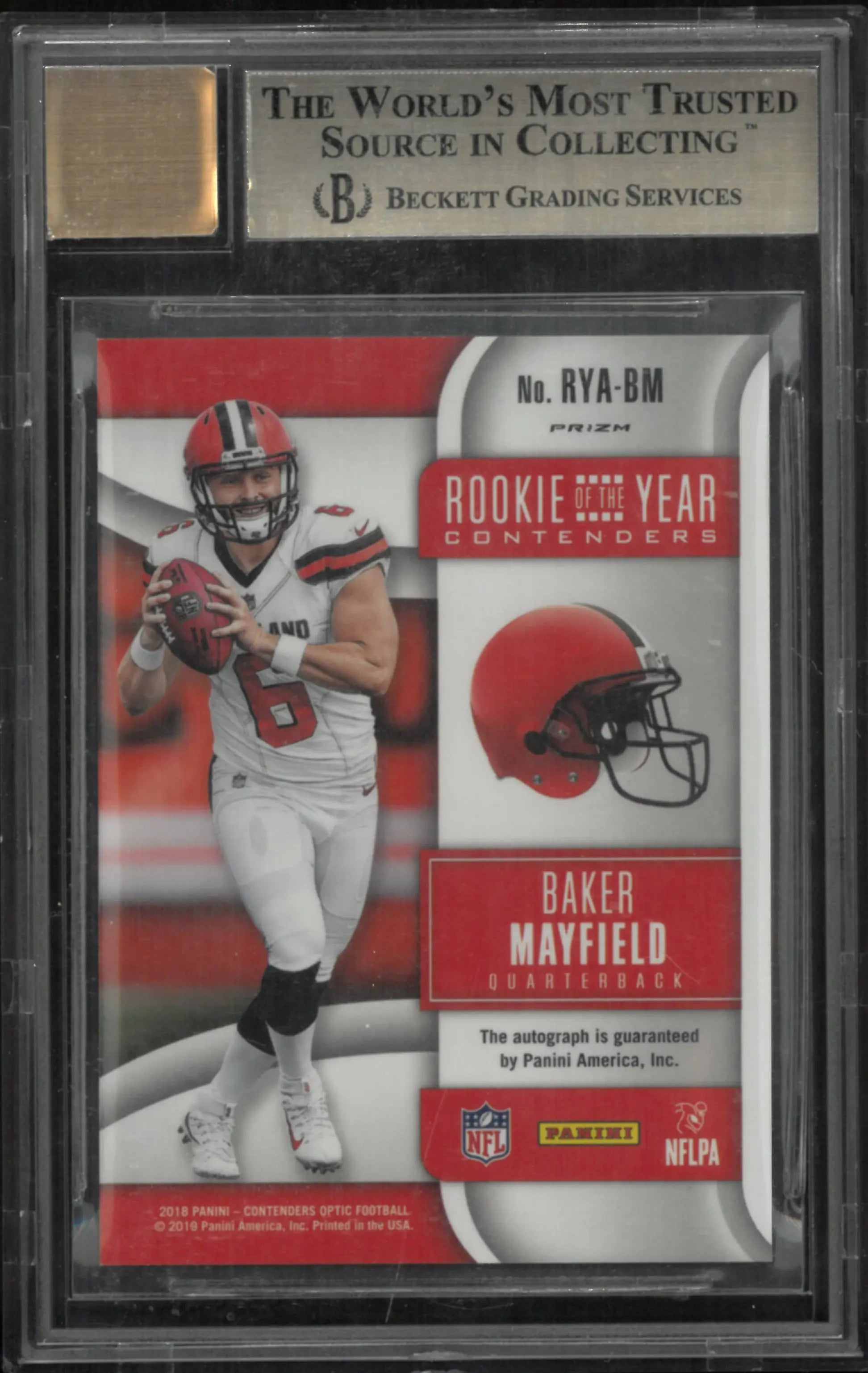 2018 Panini Contenders Optic ROTY Contenders Auto Baker Mayfield BGS 9.5 Auto 10 